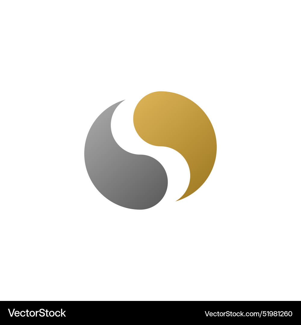 Ying yang icon in flat style with background Vector Image