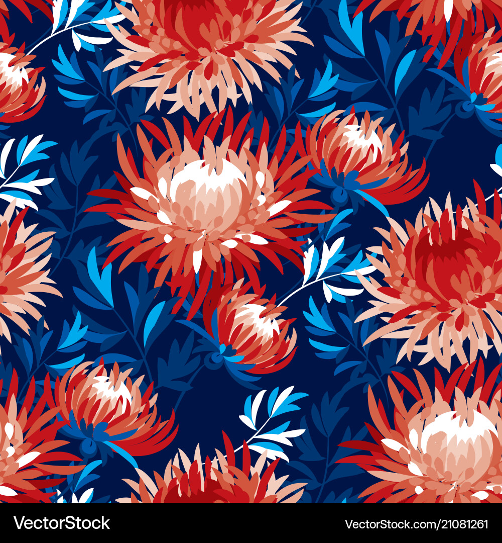 abstrakte chrysanthemum floral nahtloses Muster Abstrakte chrysanthemum floral nahtloses Muster vektorbild