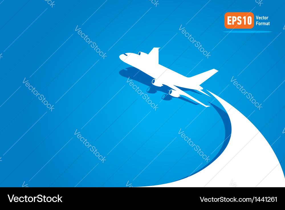 Airplane Flight Tickets - Blue Sky Royalty Free Vector Image