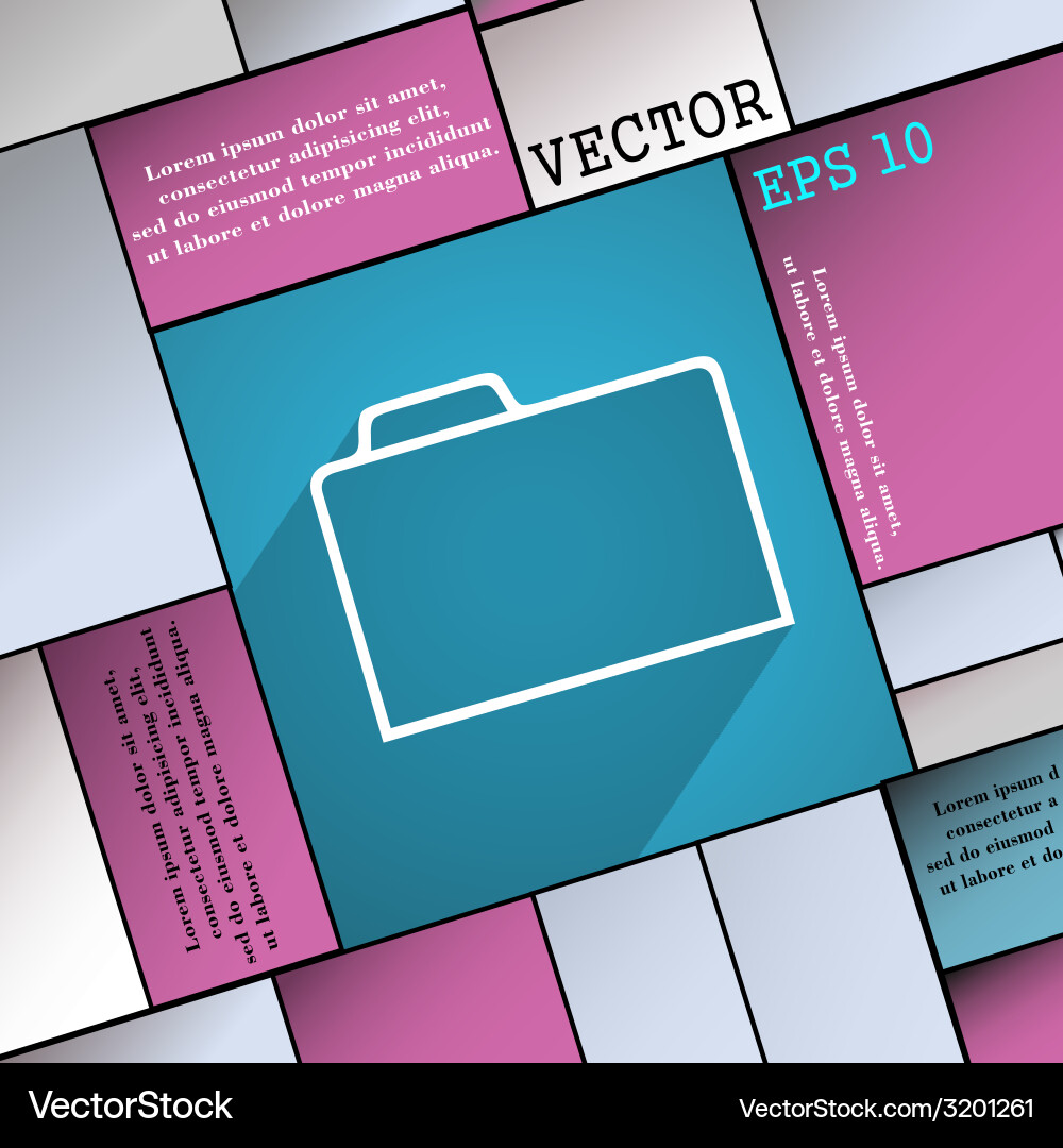 Document folder icon symbol flat modern web design vector image