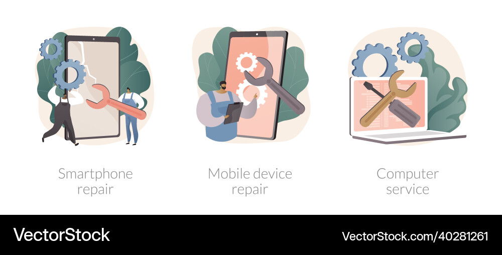 Gadget fixing abstract concept Gadget fixing abstract concept vector image
