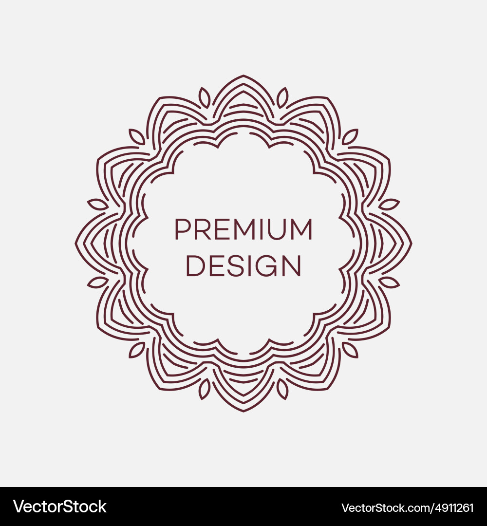 Geometric frame in mono line style vector image