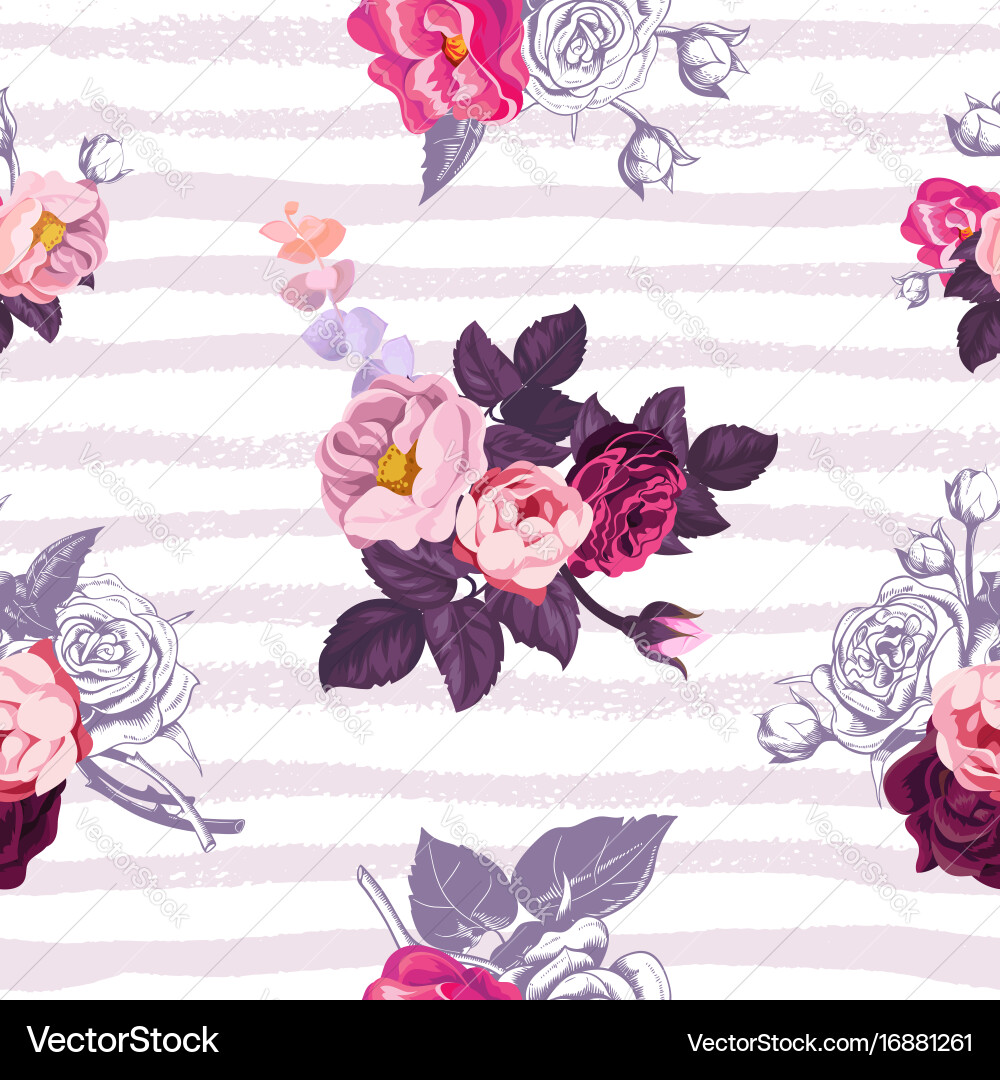 Gorgeous botanical seamless pattern with small Vector Image