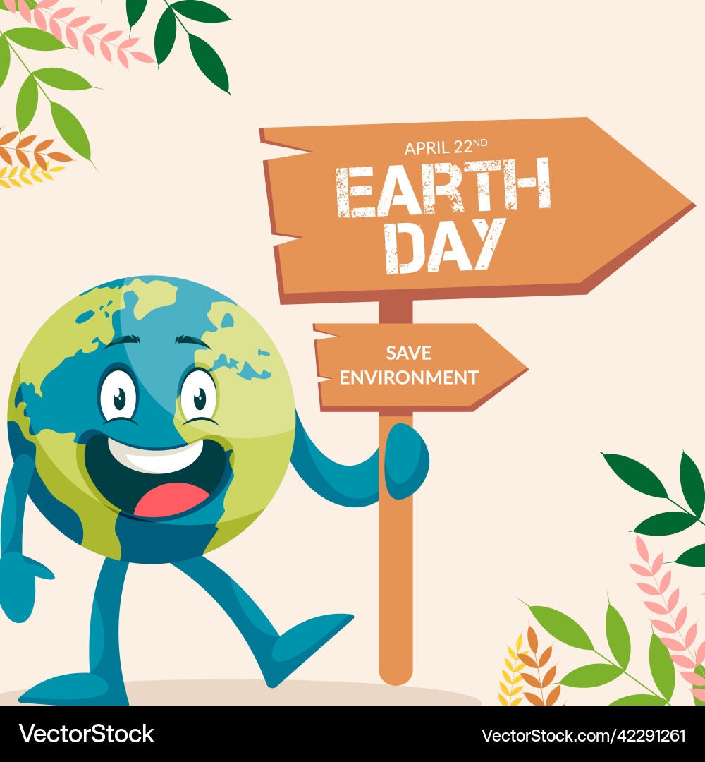 Happy earth day banner design Happy earth day banner design vector image