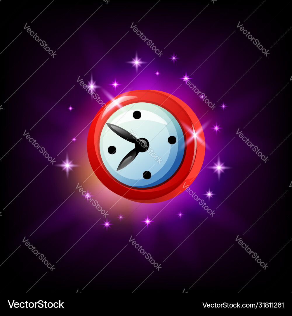 Mobile game clock or timer icon on black Mobile game clock or timer icon on black vector image