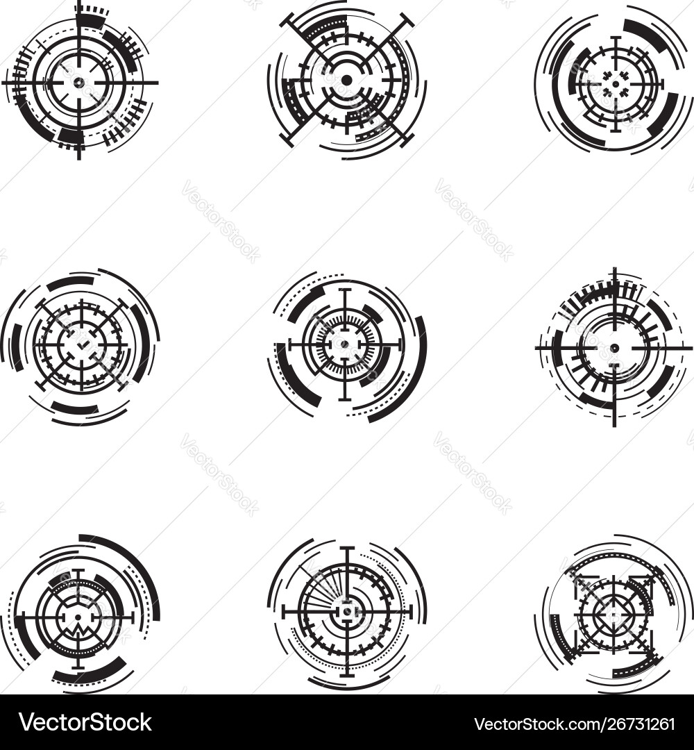 Modern target aim icon set simple style Modern target aim icon set simple style vector image