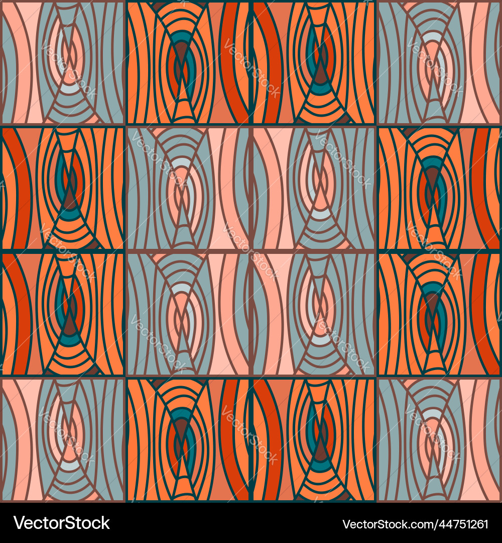 Mosaic of lines seamless pattern in dodle style vector image