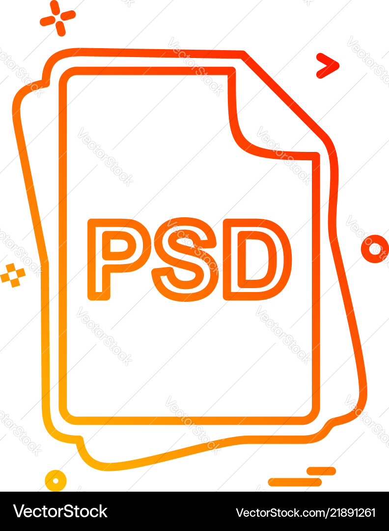 Psd file type icon design Psd file type icon design Vector Image