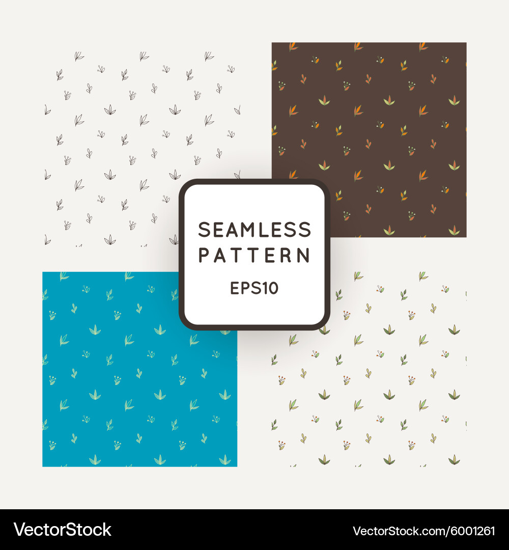 Set of four abstract seamless patterns vector image