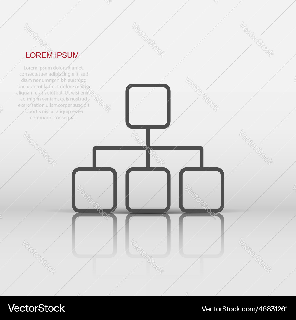Structure diagram icon in flat style chart Structure diagram icon in flat style chart vector image