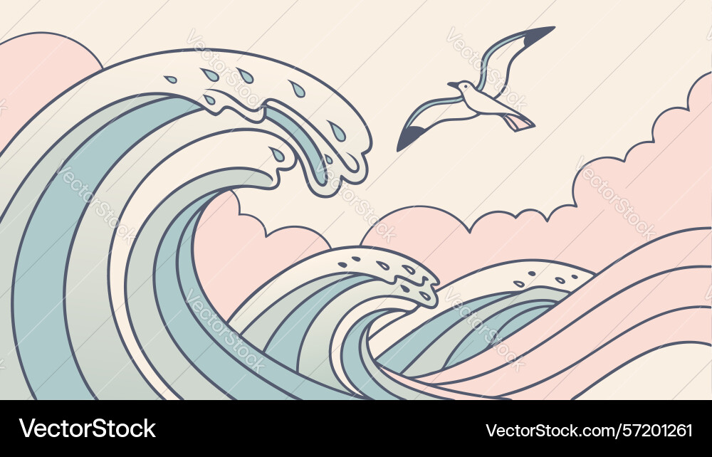 Subtle ocean wave patterns abstract background vector image