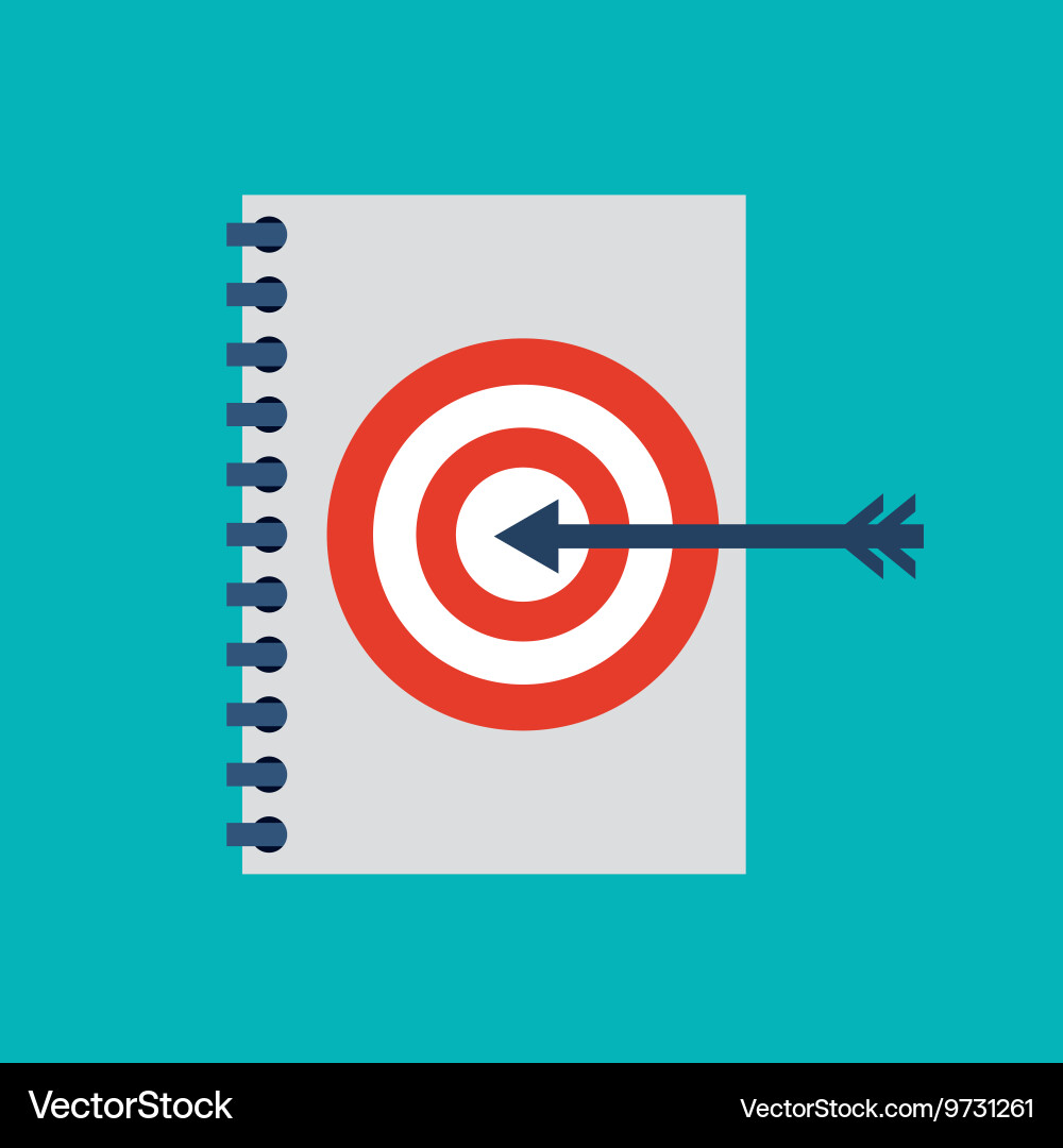 Target and notebook design solution concept Vector Image