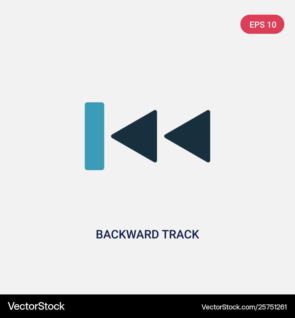 Two color backward track icon from user interface Vector Image