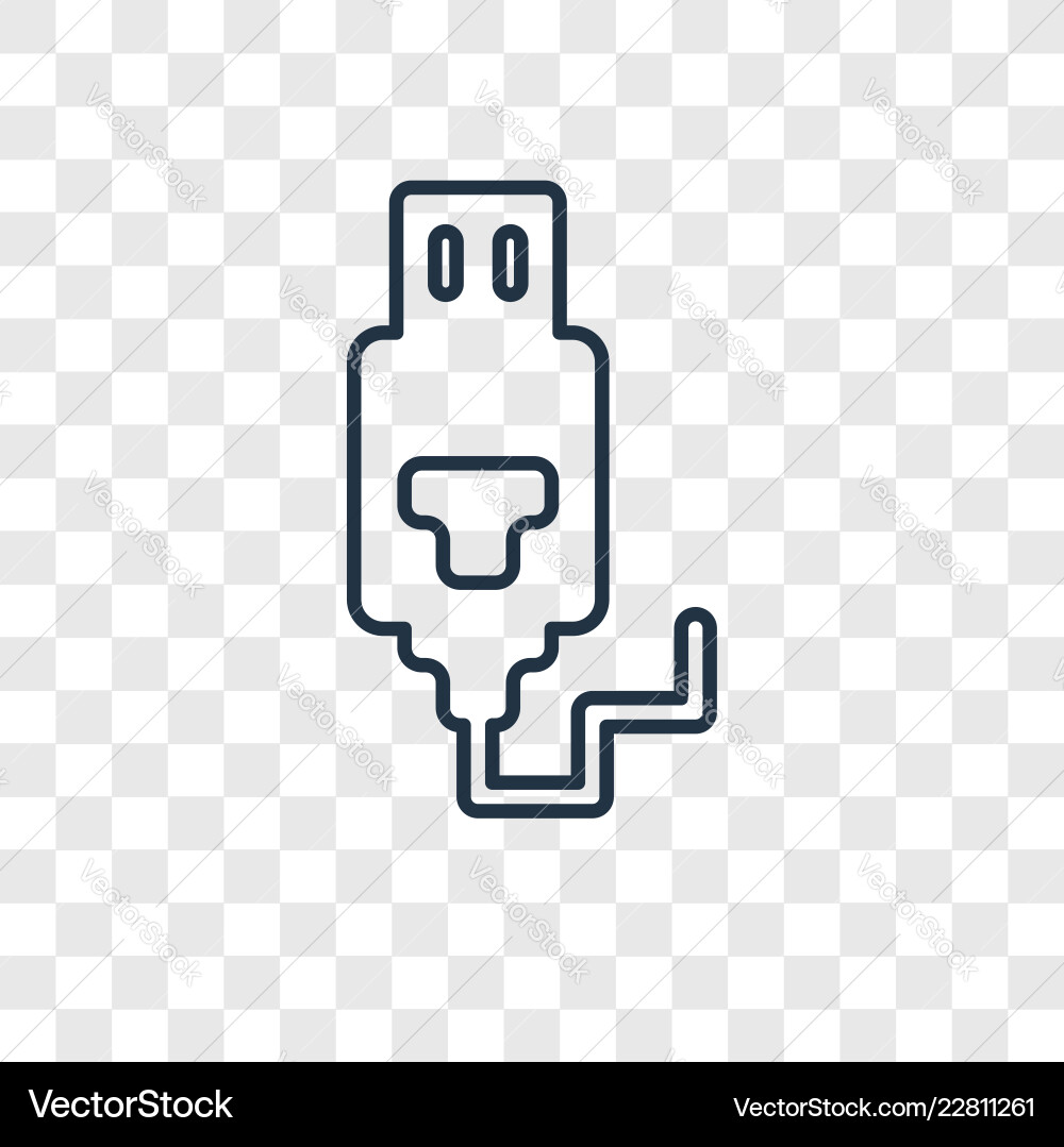 Usb connection concept linear icon isolated Usb connection concept linear icon isolated vector image