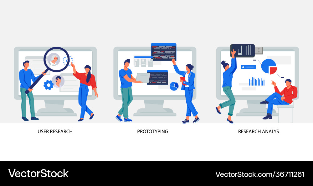 User experience prototyping and web development User experience prototyping and web development vector image