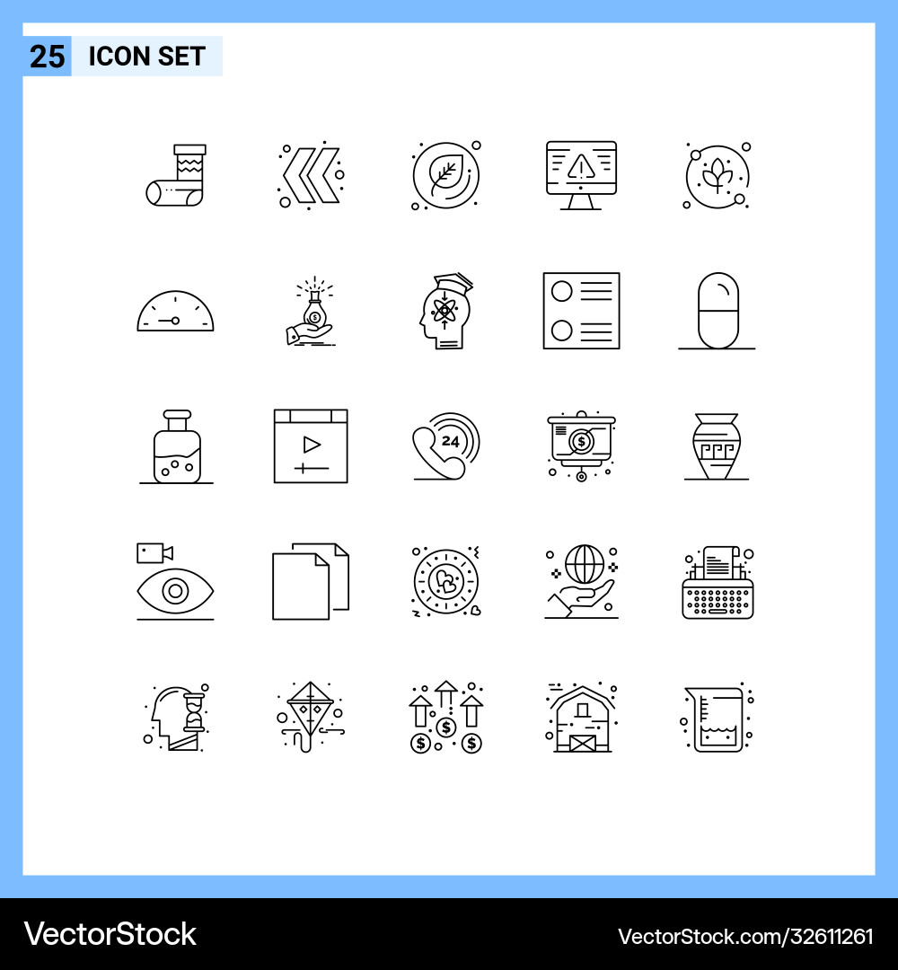 User interface pack 25 basic lines dash Vector Image