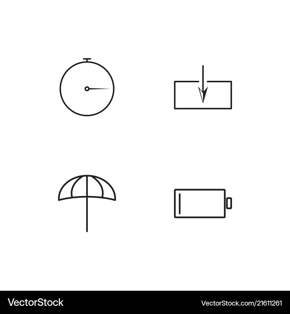 Web linear icons set simple outline vector image