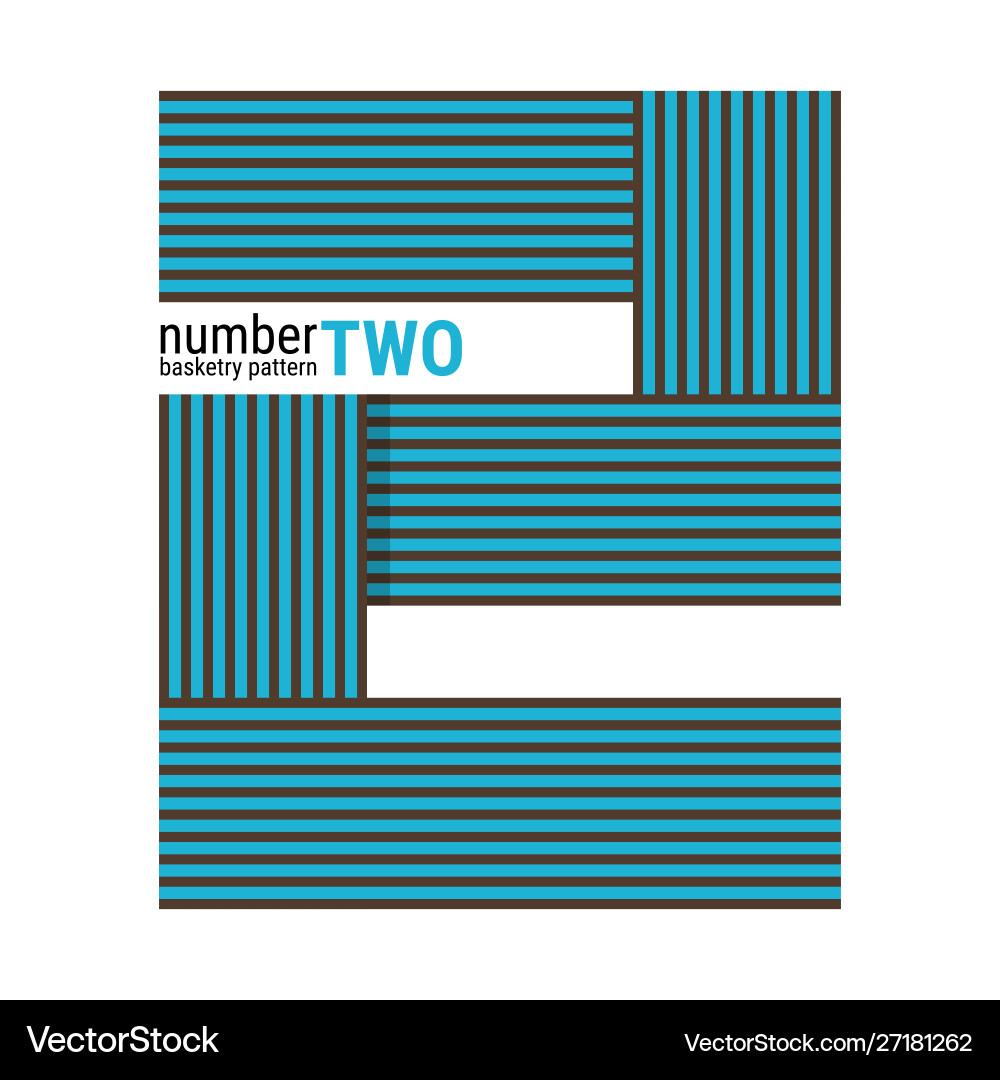 2 - unique number shape design basketry pattern vector image