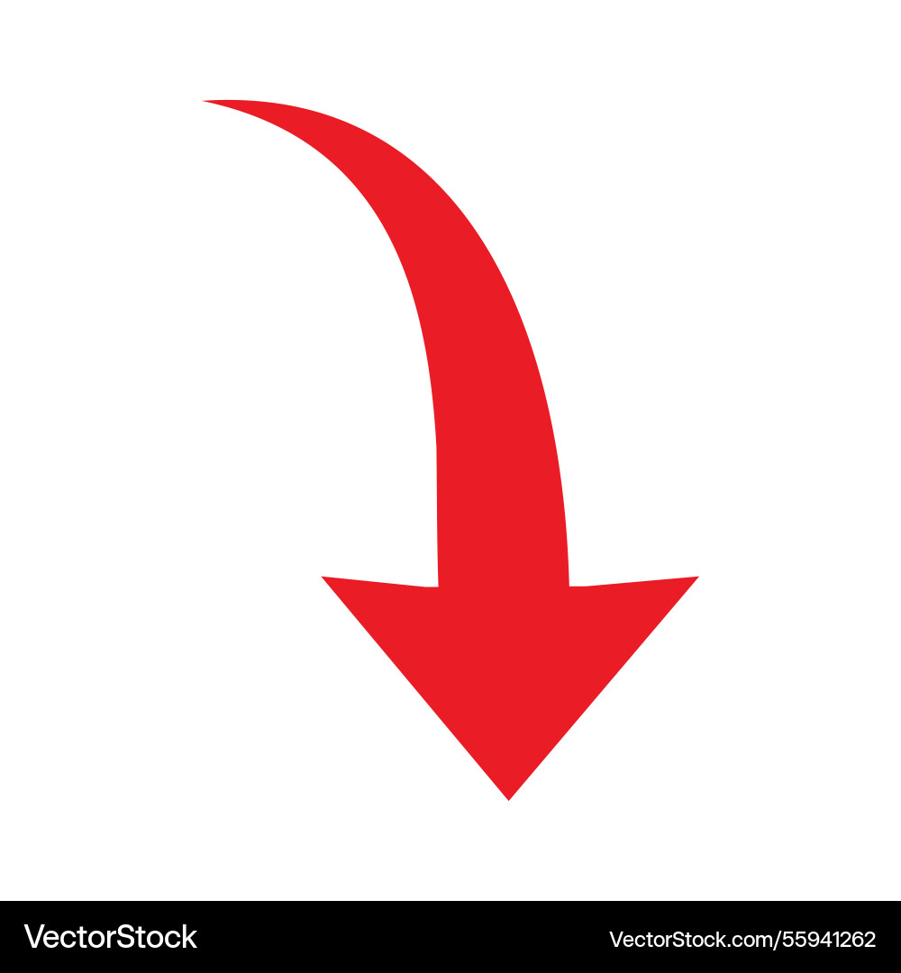 A simple red curved arrow pointing to the right A simple red curved arrow pointing to the right vector image