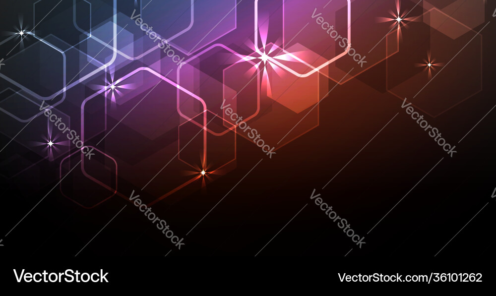 Abstract background with multicolored hexagons vector image