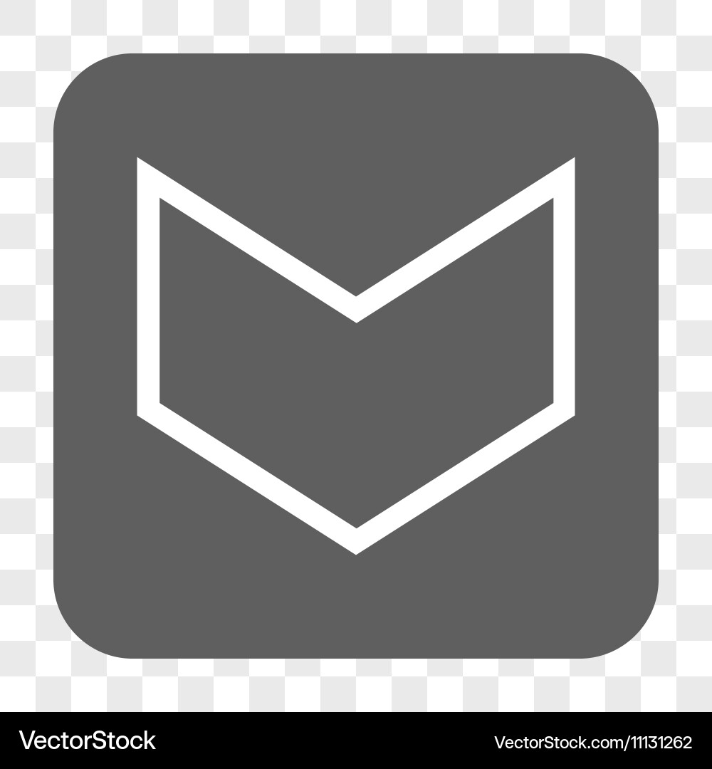 Arrowhead down rounded square button vector image