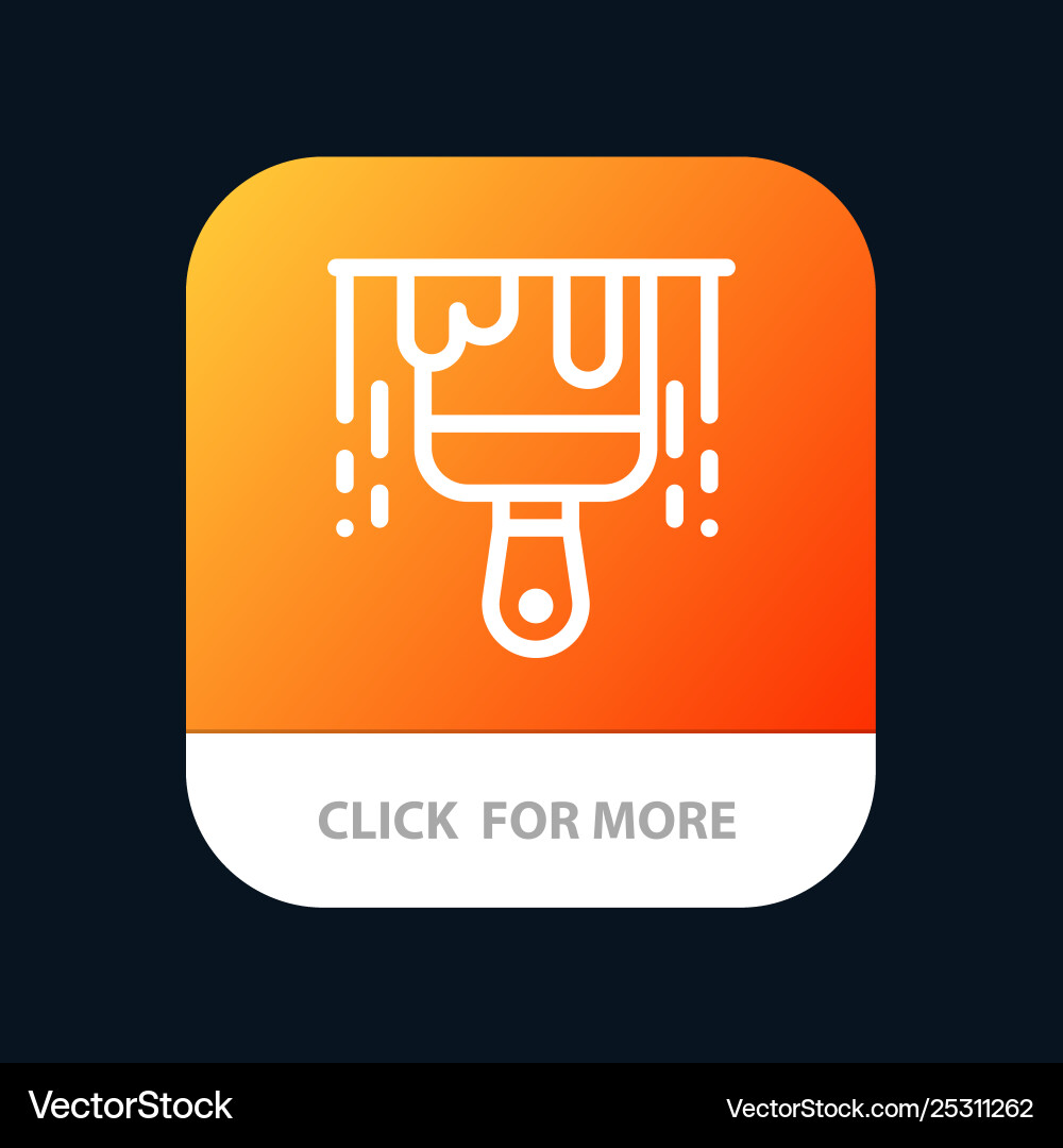Bürste Baufarbe mobile App-Taste Bürste Baufarbe mobile App-Taste vektorbild