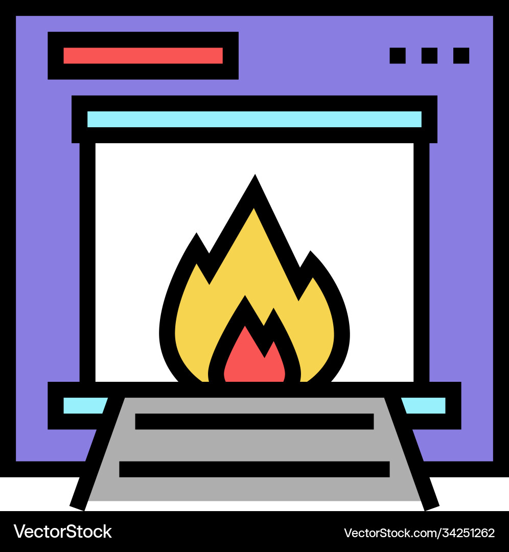 Burning garbage machine color icon Vector Image