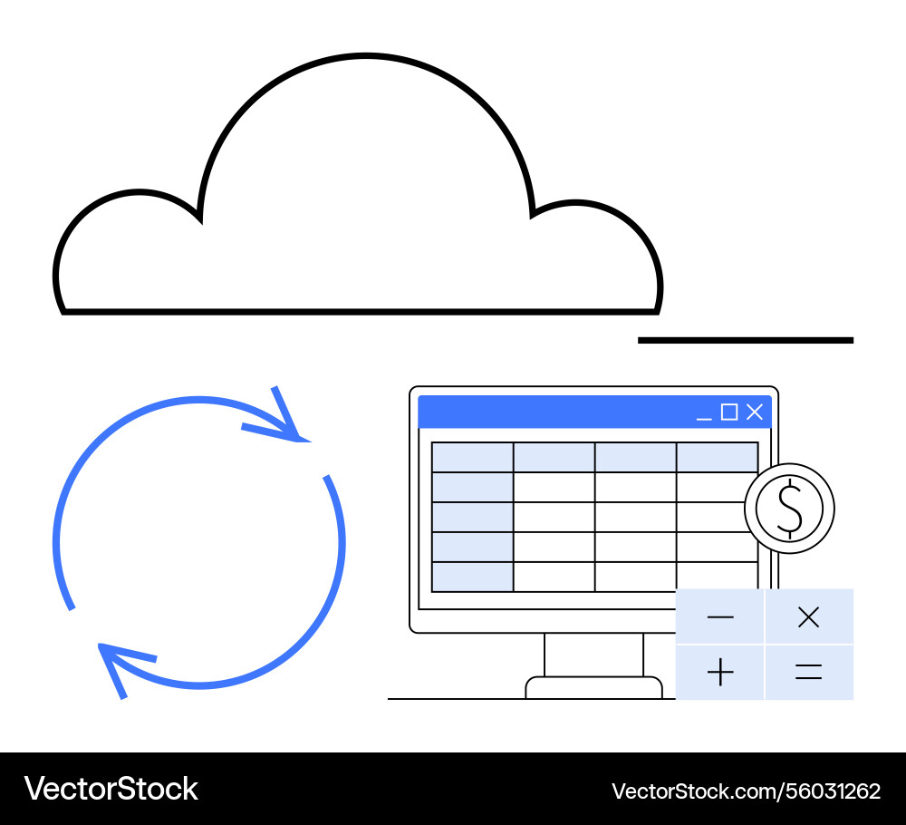 Cloud-based data synchronization and financial Cloud-based data synchronization and financial vector image
