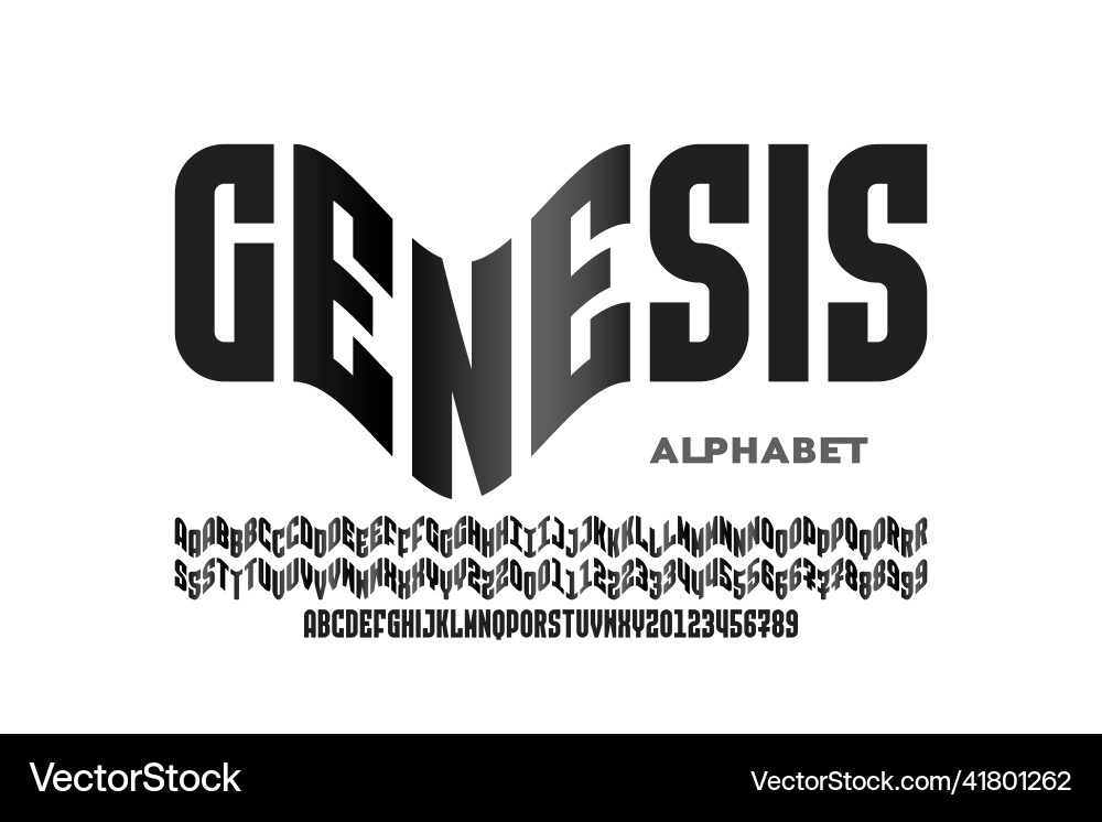Condensed Font with Alternating Letters vector image