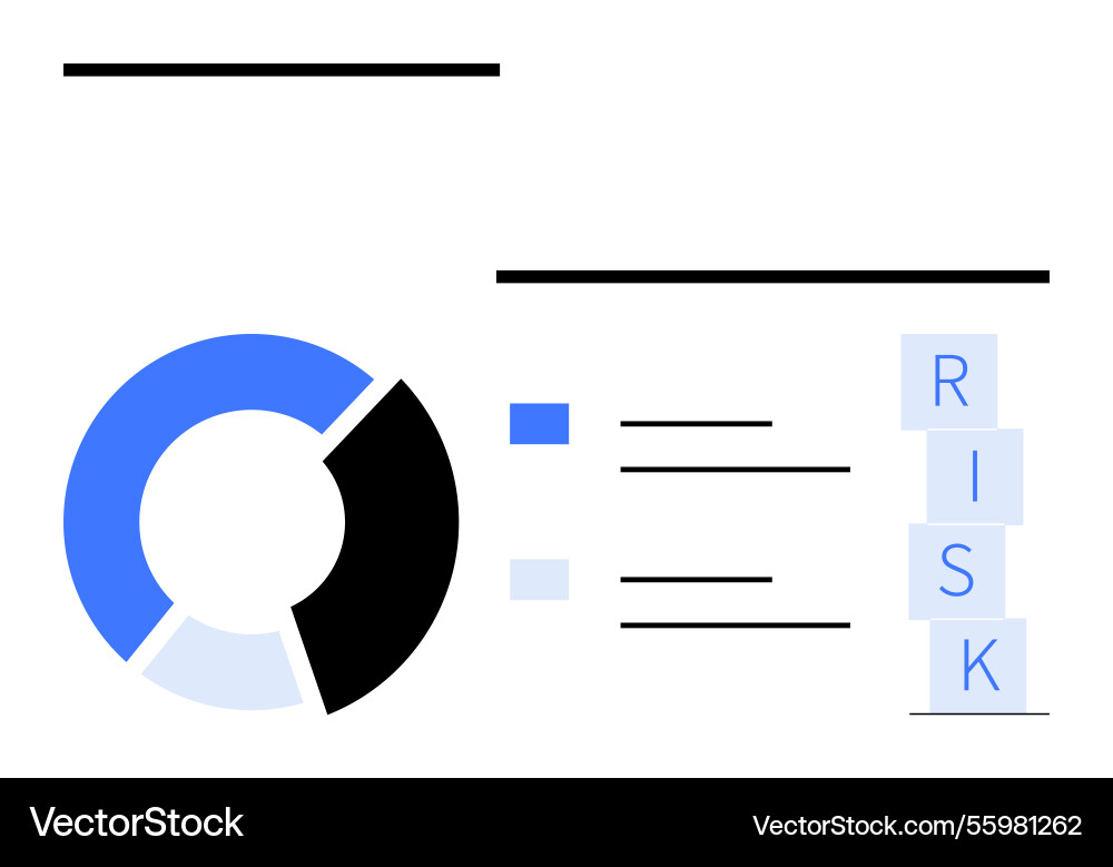 Data analysis with pie chart and risk assessment Vector Image