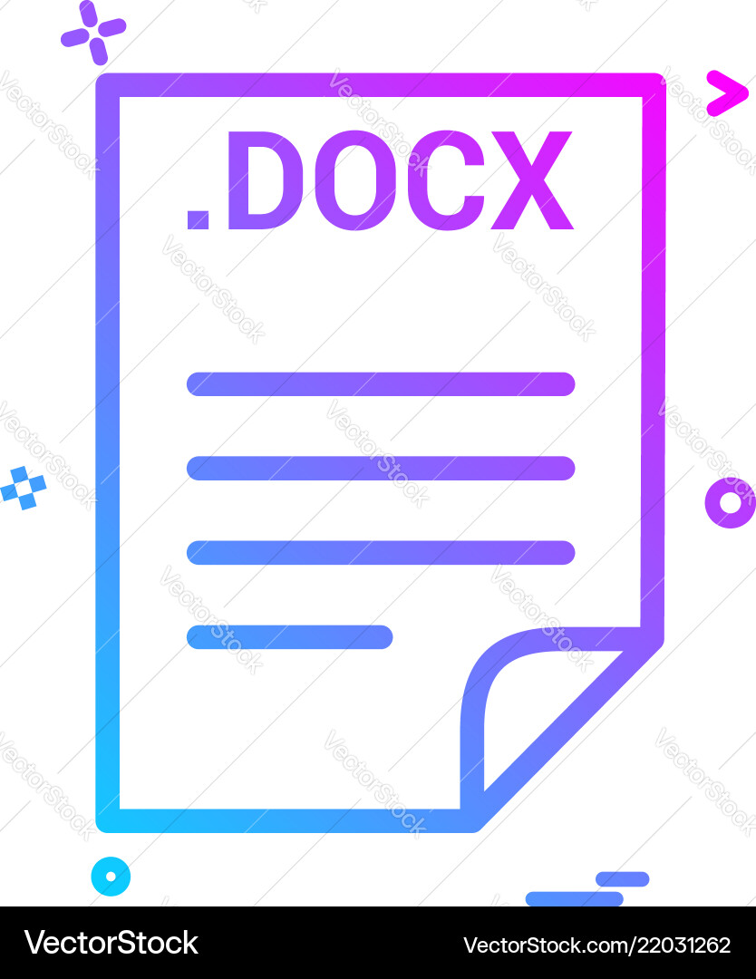 Docx application download file files format icon vector image