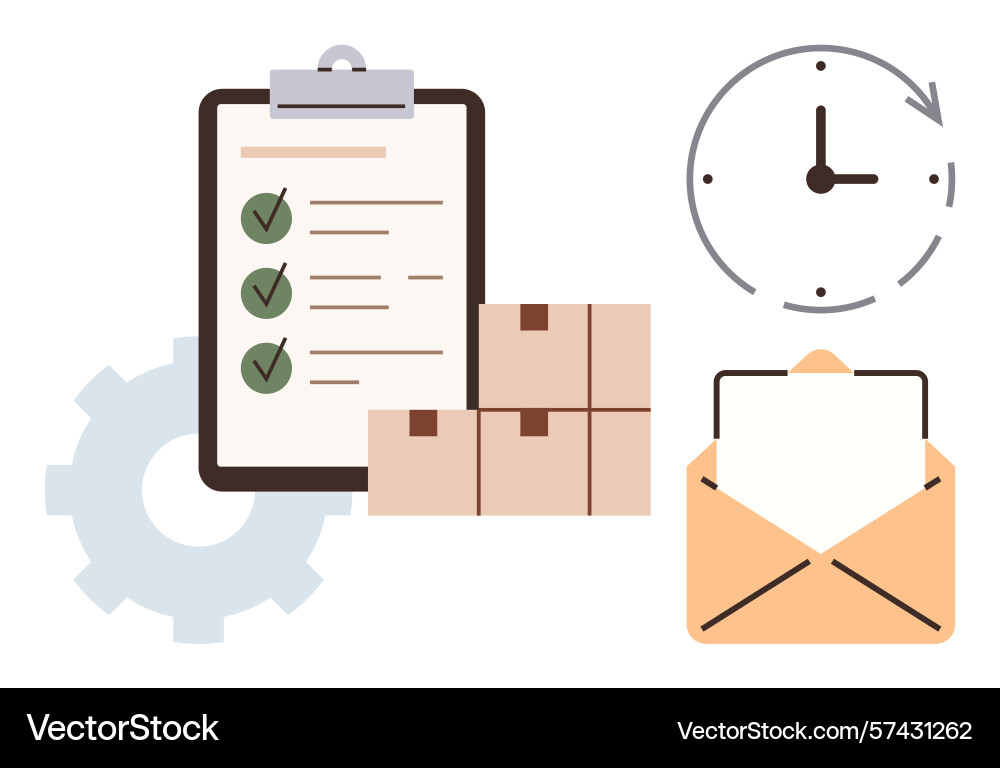 Efficient task management with checklist packages Efficient task management with checklist packages vector image