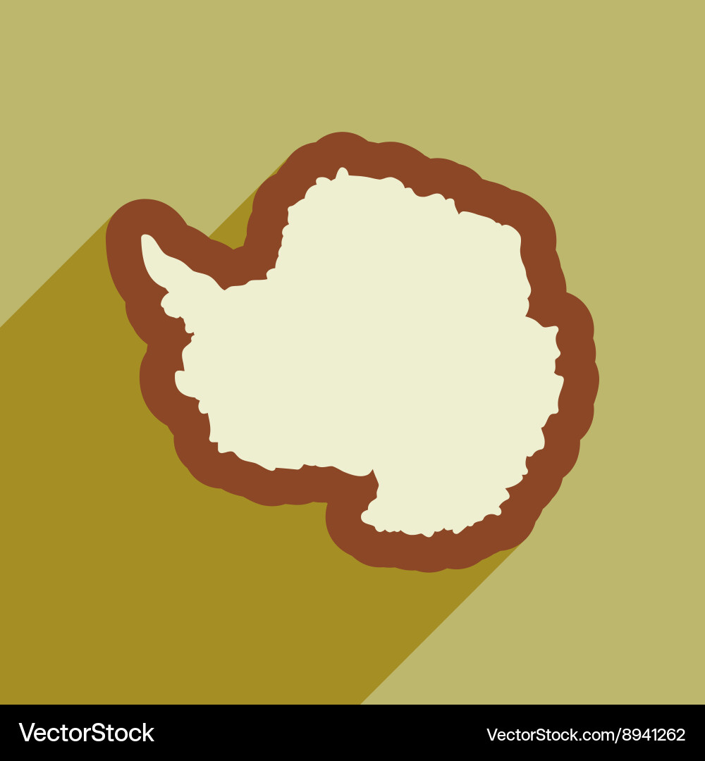 Flat web icon with long shadow map arctic Vector Image