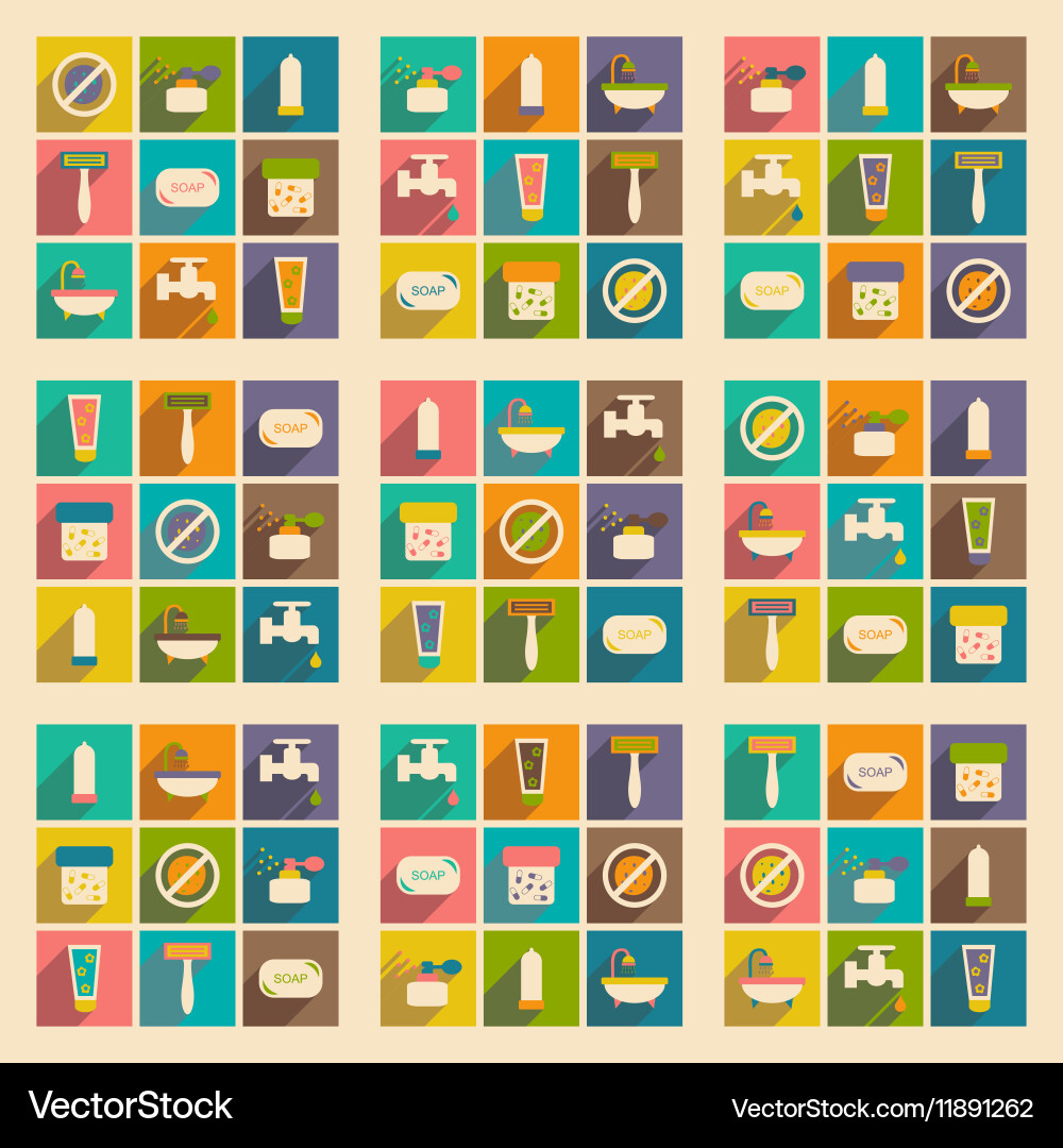 Flat with shadow concept and mobile application Vector Image