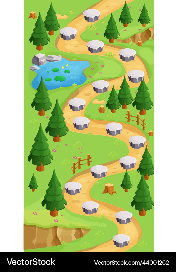 Game map forest gui background template Game map forest gui background template vector image