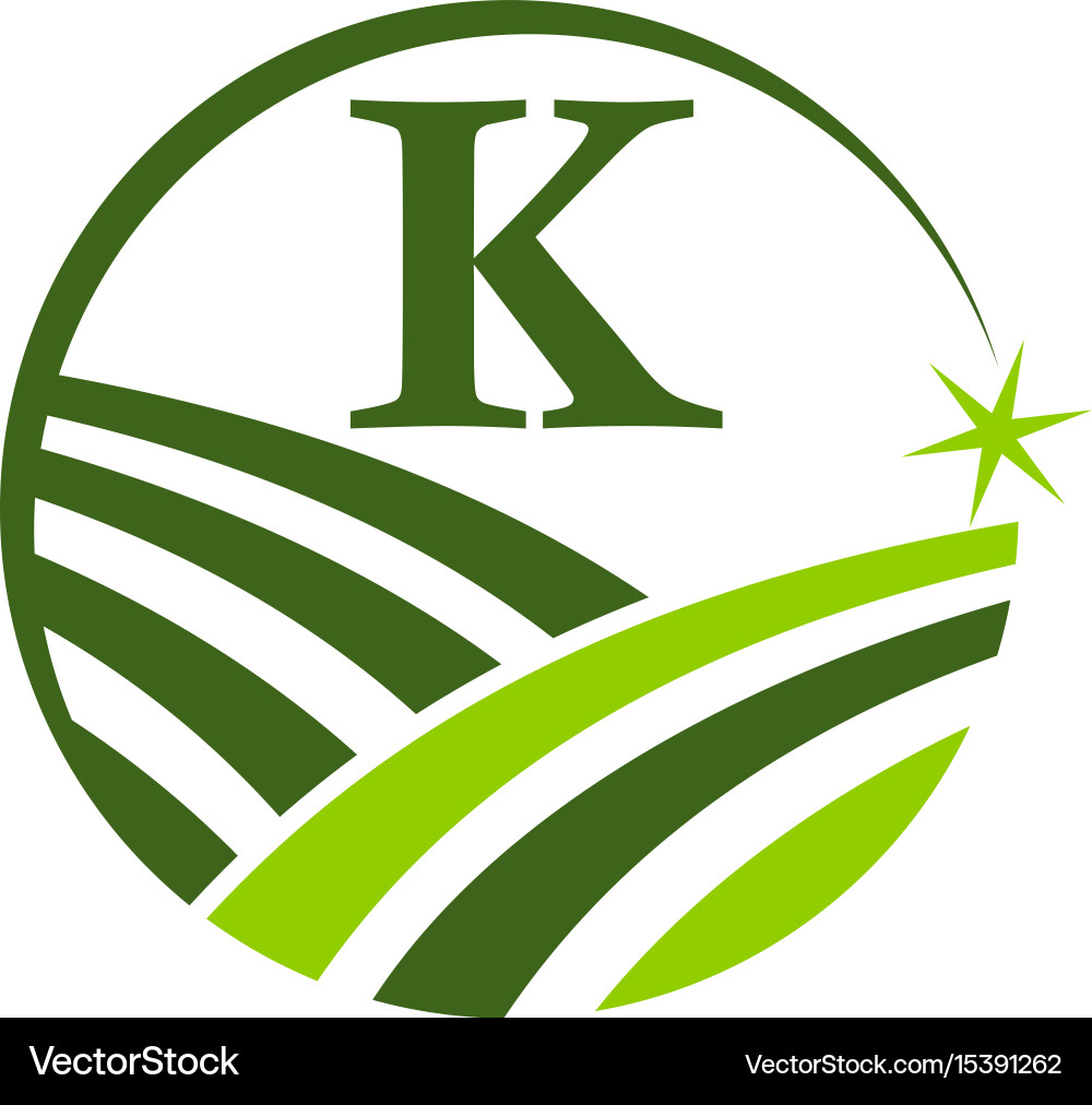 Green project solution center initial k vector image