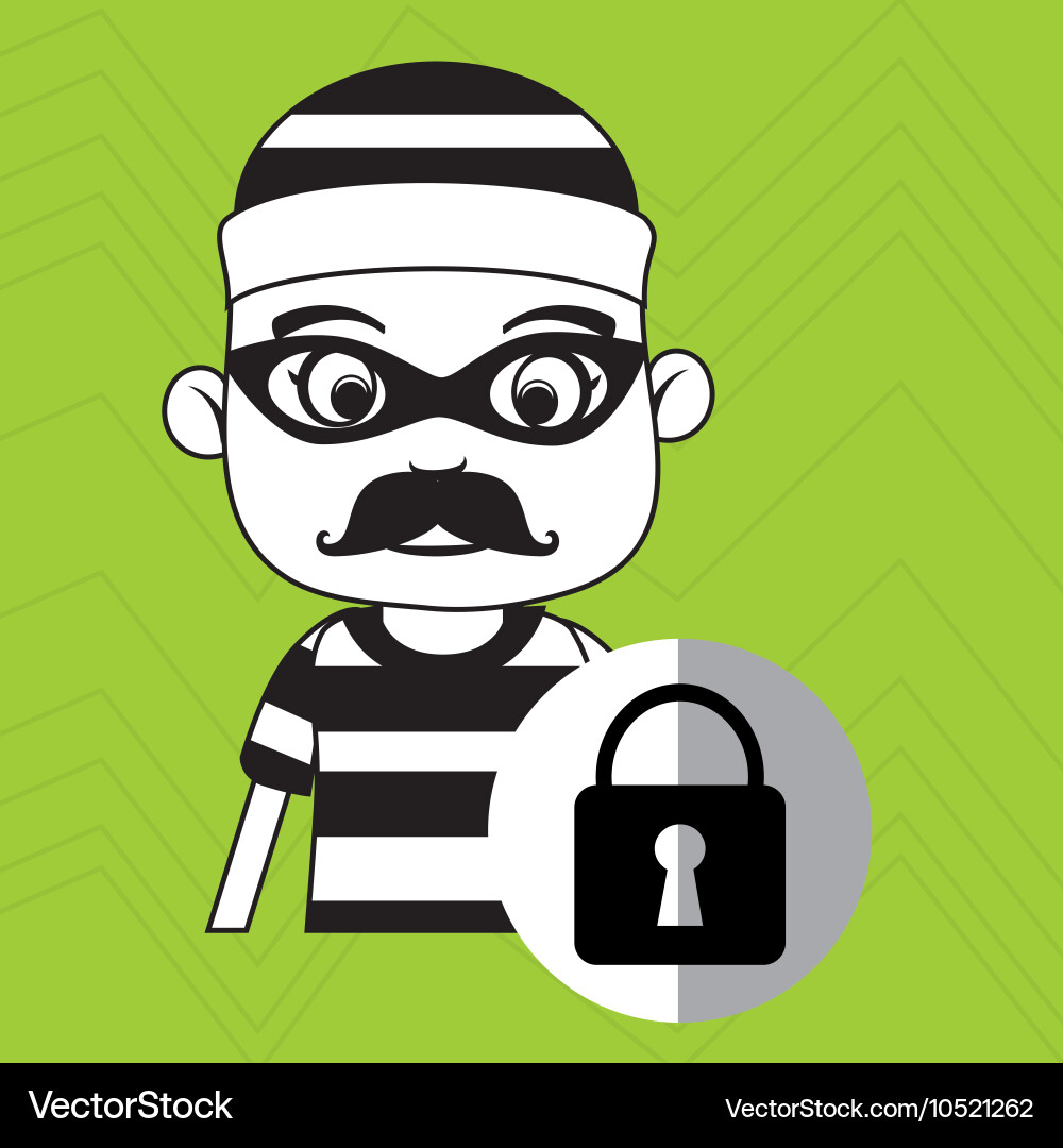Hacker security padlock vector image