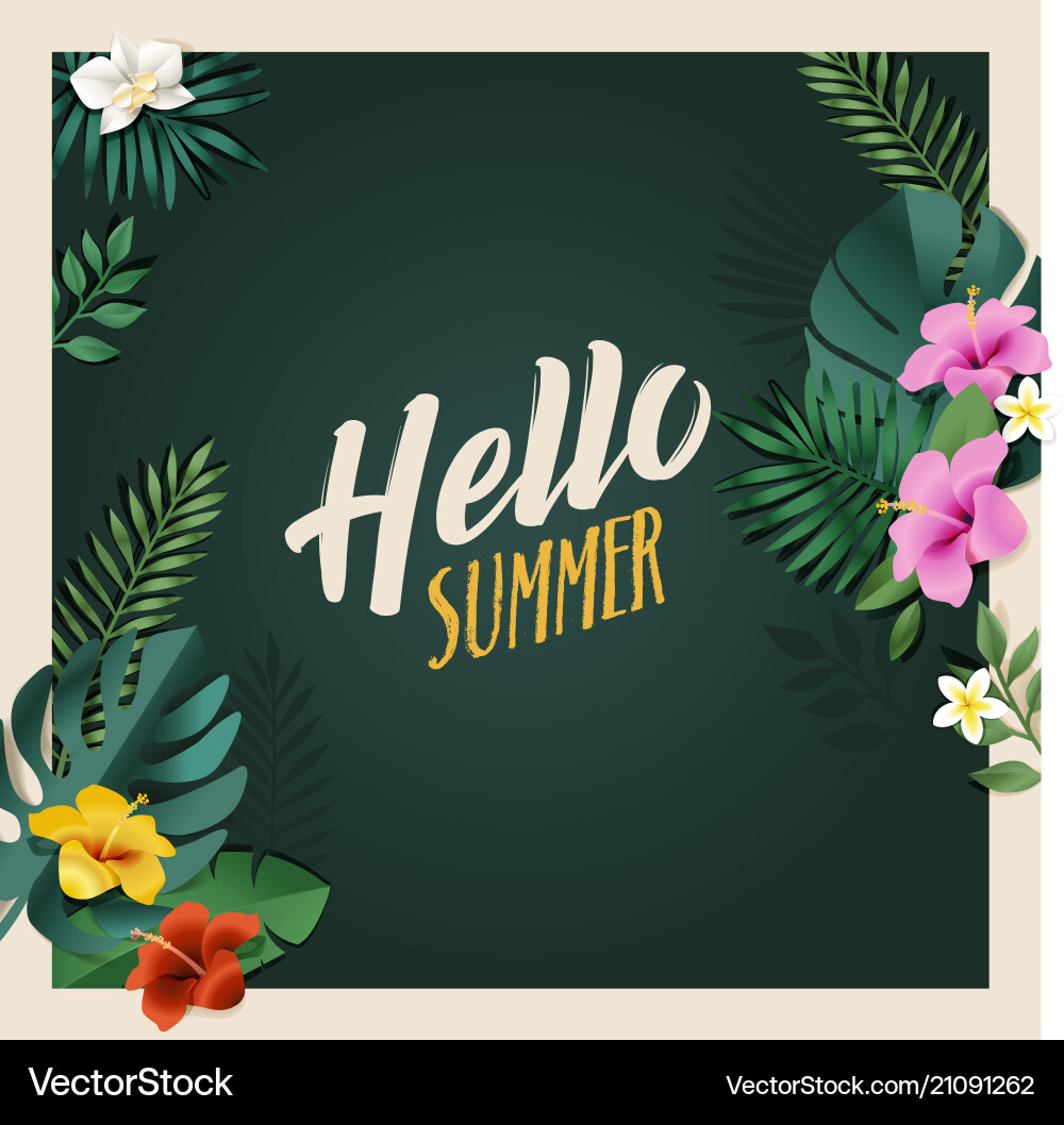 Hello summer Royalty Free Vector Image - VectorStock
