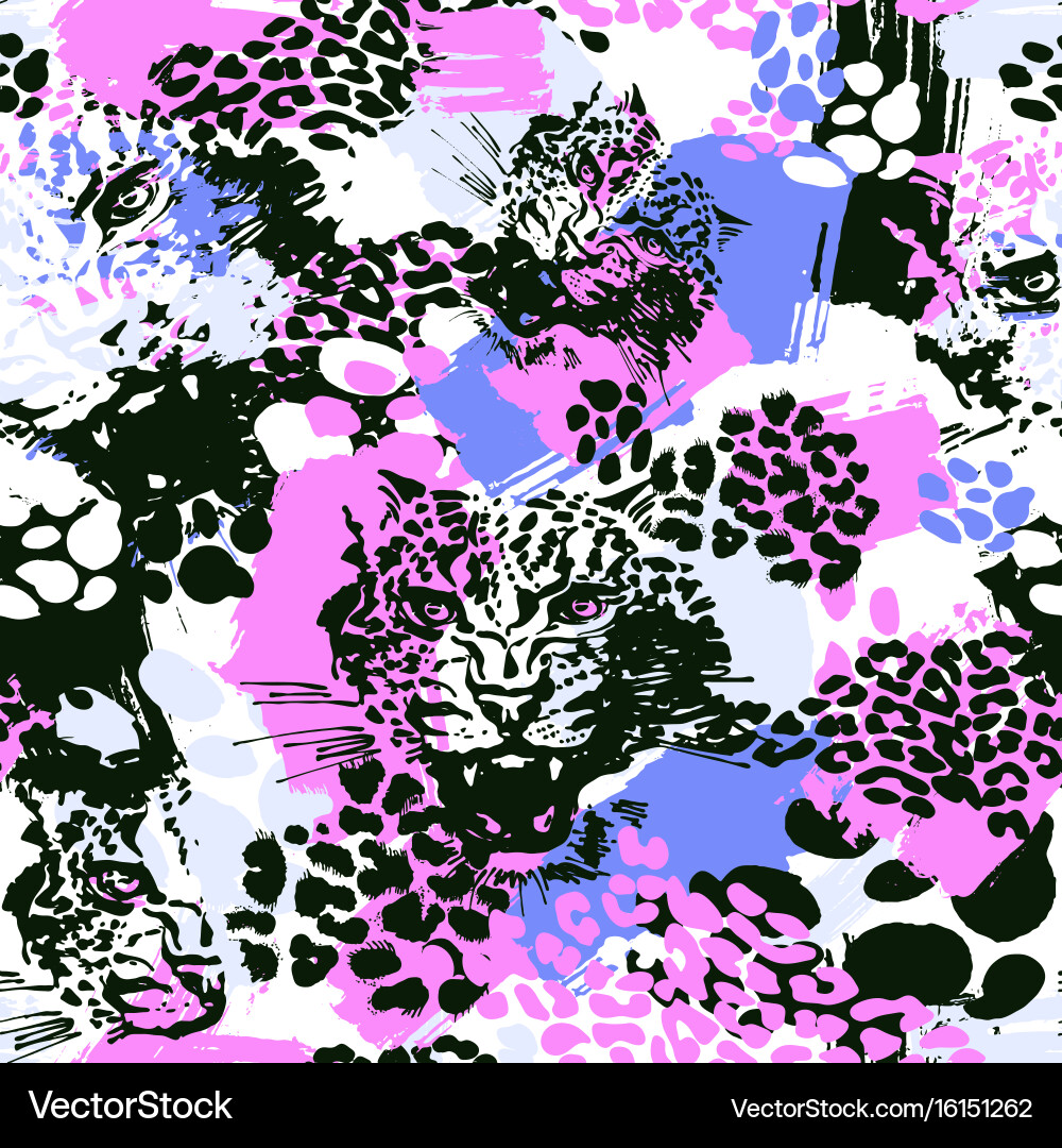 Leopard Print Seamless Pattern vector image