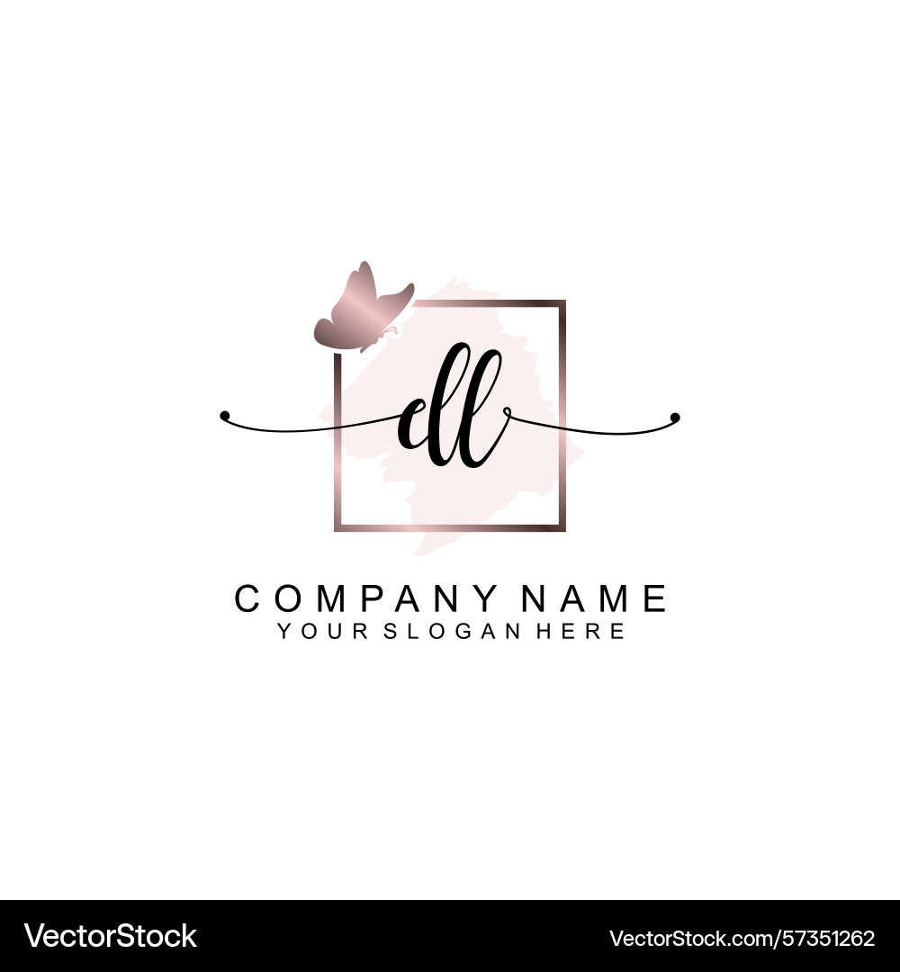 Minimalist handwritten dl initial logos with soft Minimalist handwritten dl initial logos with soft vector image