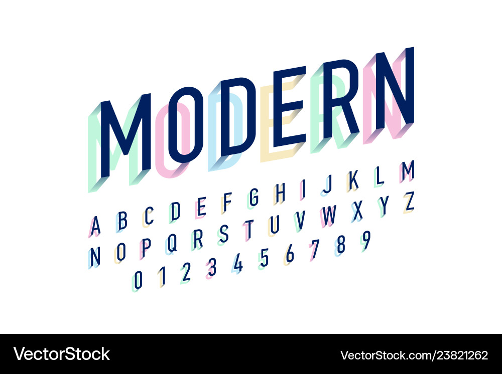 Modern Font Alphabet Set vector image