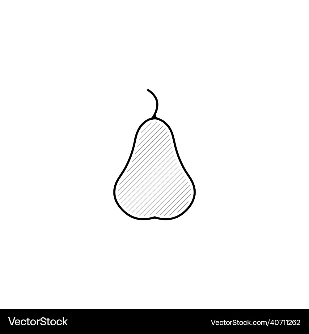 Pear thin line icon linear outline vector image