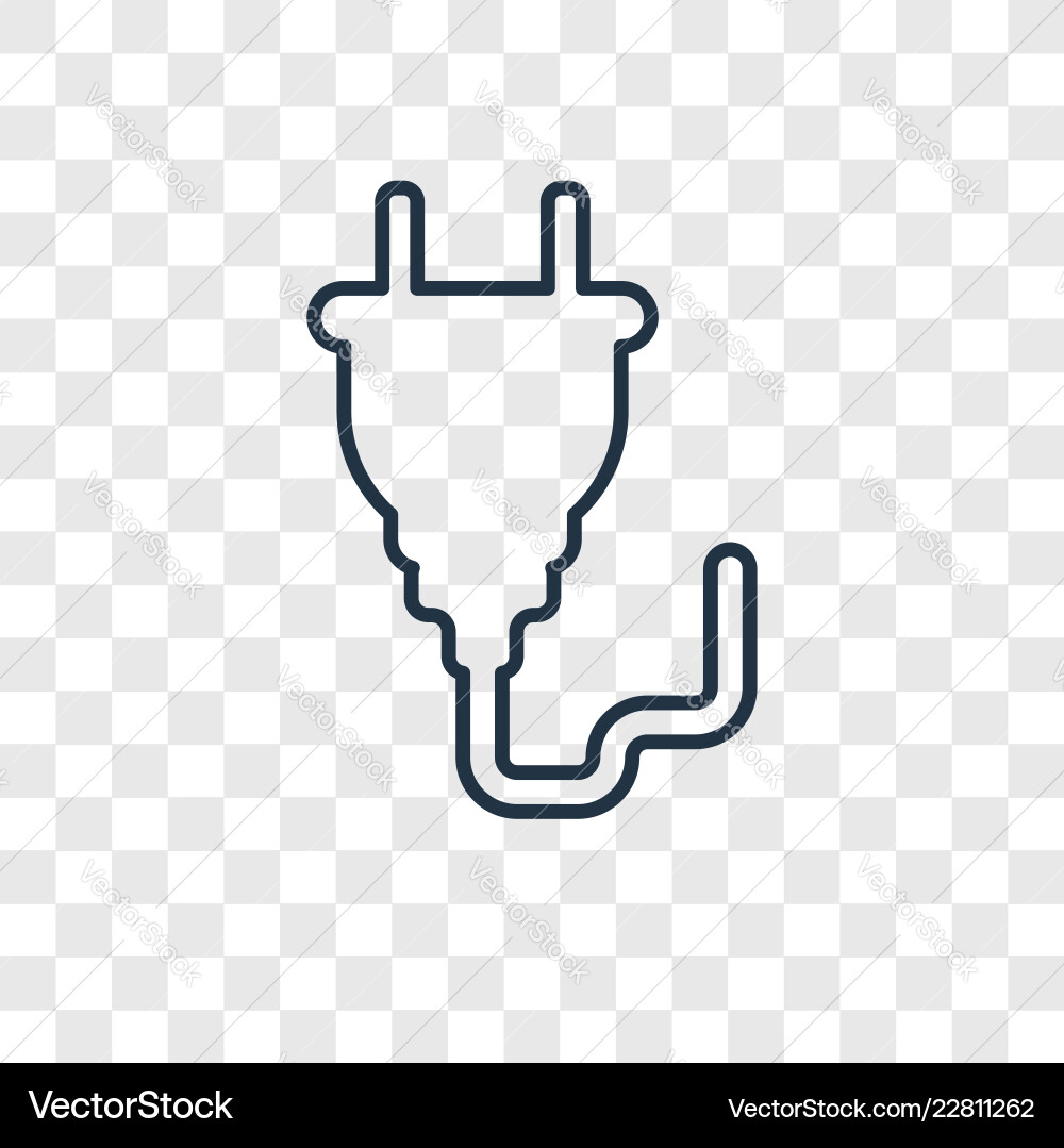 Plug concept linear icon isolated on transparent Plug concept linear icon isolated on transparent vector image