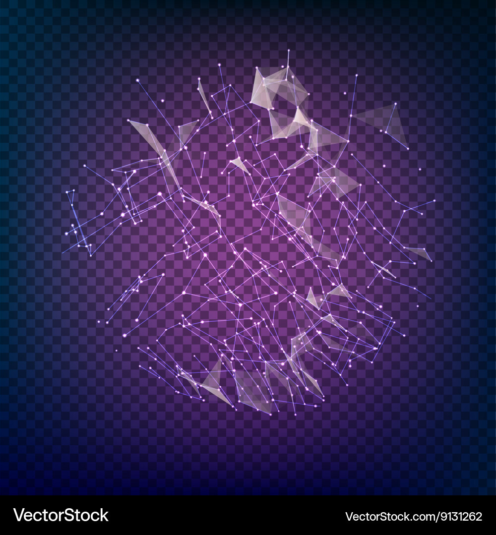 Polygonal form with dots vector image
