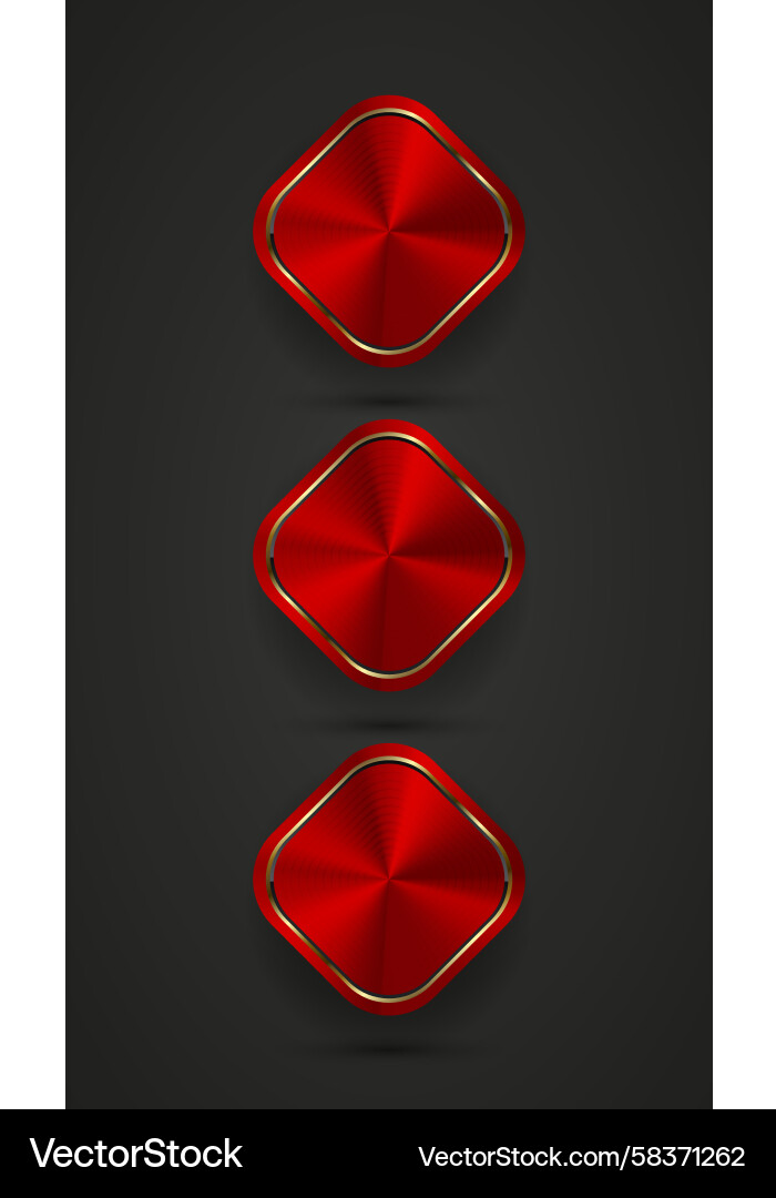 Red Abstract Button Templates Vector Image