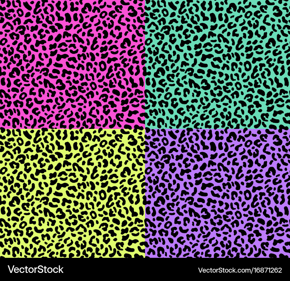 Retro Leopard Seamless Patterns vector image
