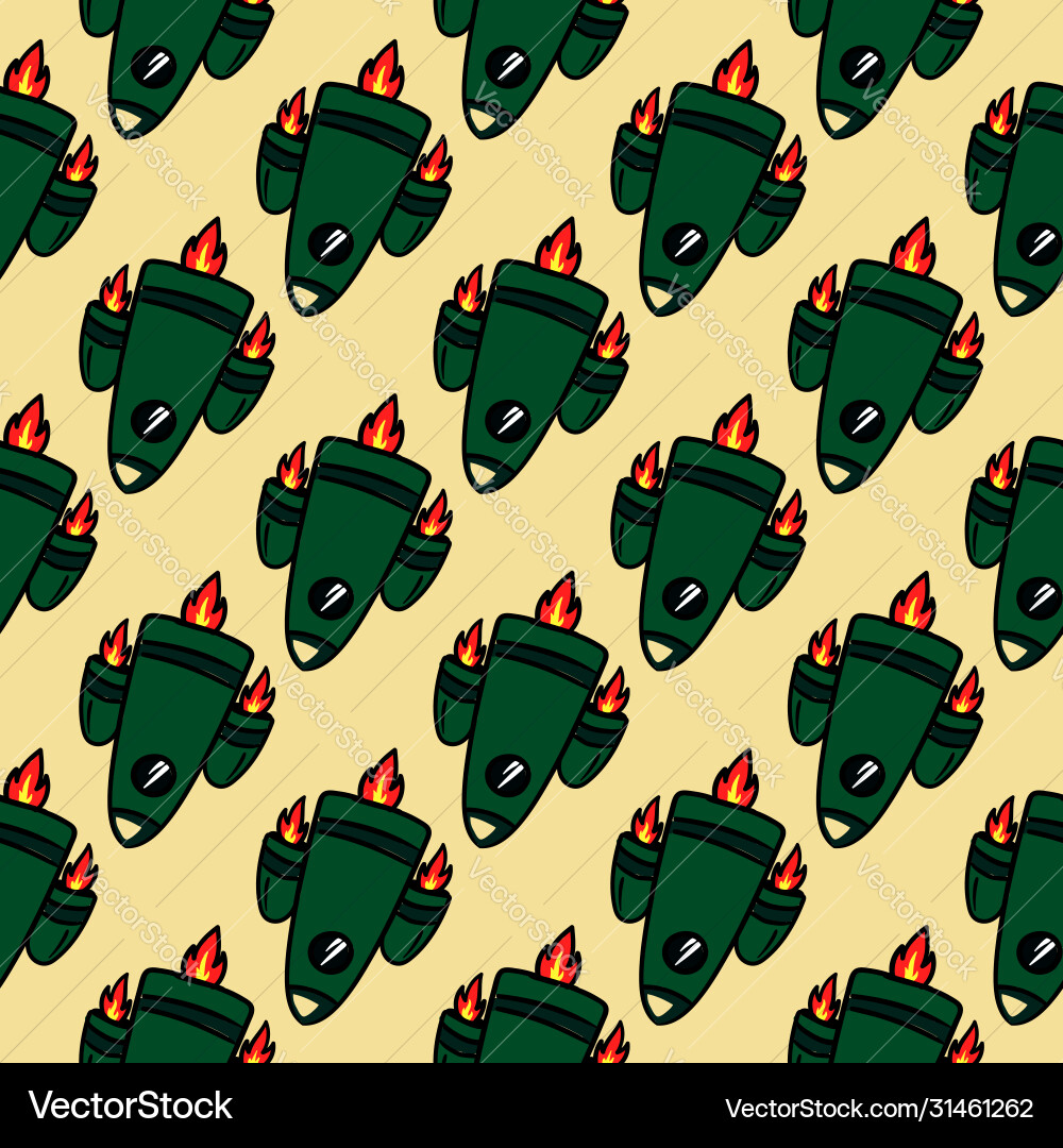Rocket pattern on white background vector image