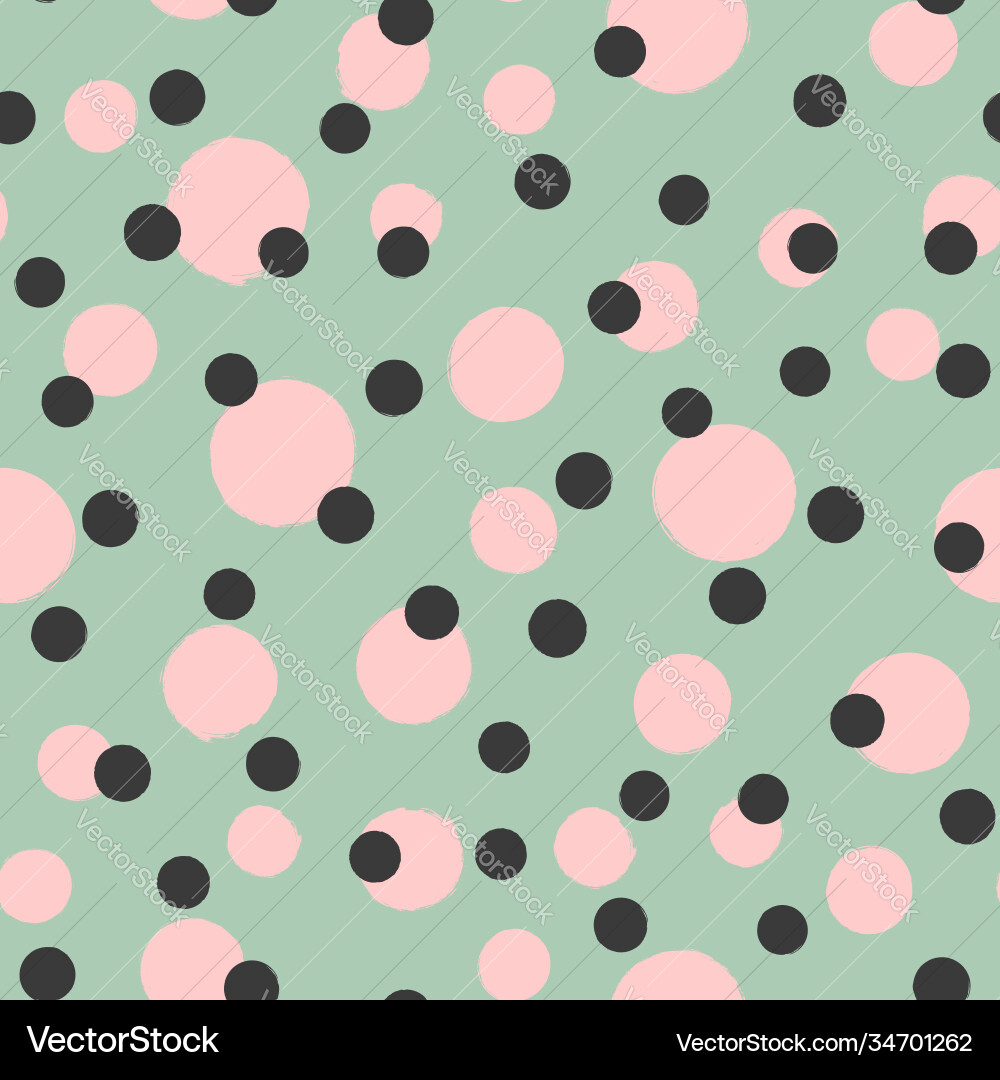 Seamless pattern with round dots grunge sketch Vector Image
