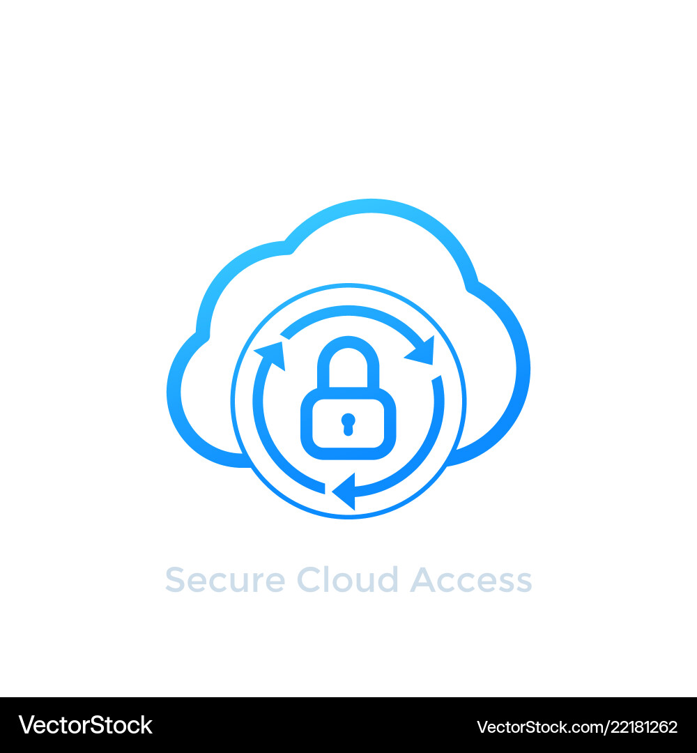 Secure Cloud Access Icon vector image