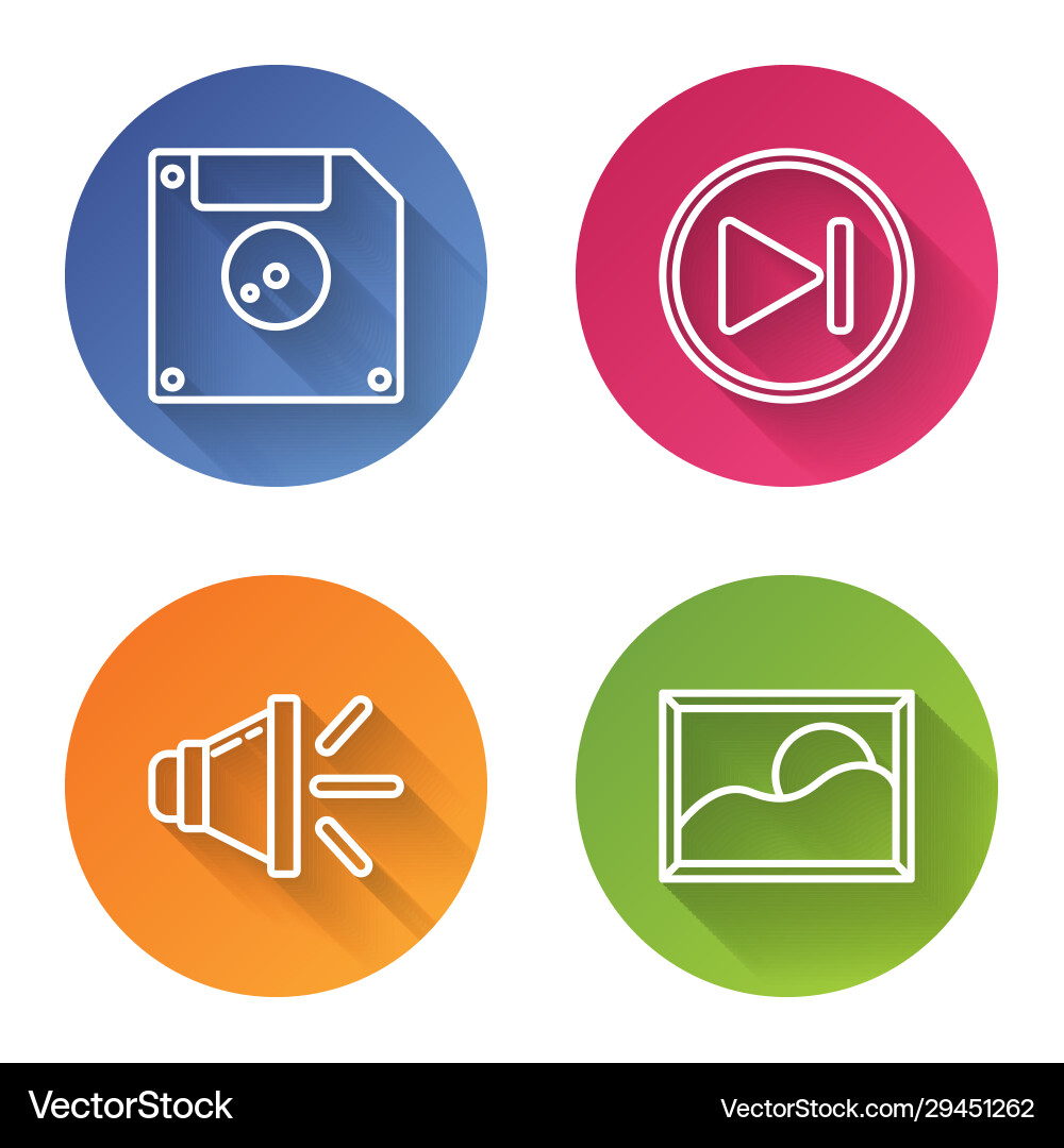 Set line floppy disk for computer data storage Set line floppy disk for computer data storage Vector Image